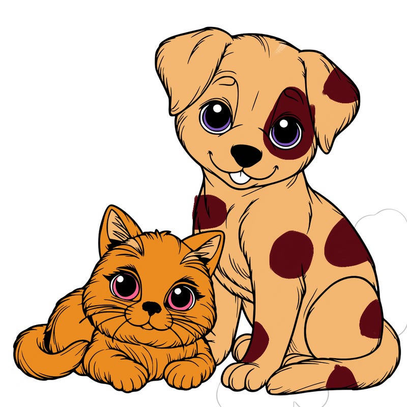 realistic cat and dog