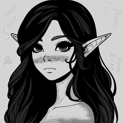 elf girl realistic dark fantasy