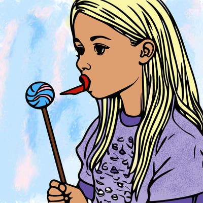 girl eating lollipop