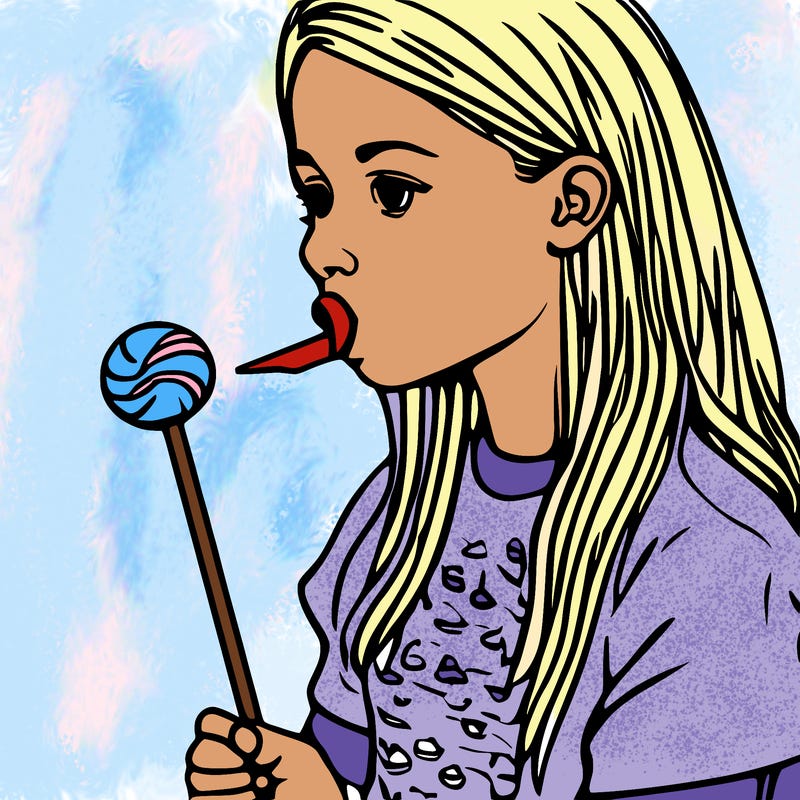 girl eating lollipop