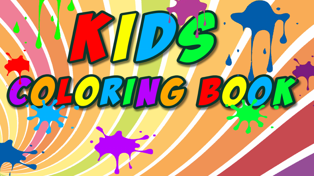 Kids Coloring Book - Learning Fun Educational Book App! - Colorful Kids Coloring Book app title screen with paint splatters