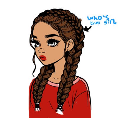 realistic girl with braids
