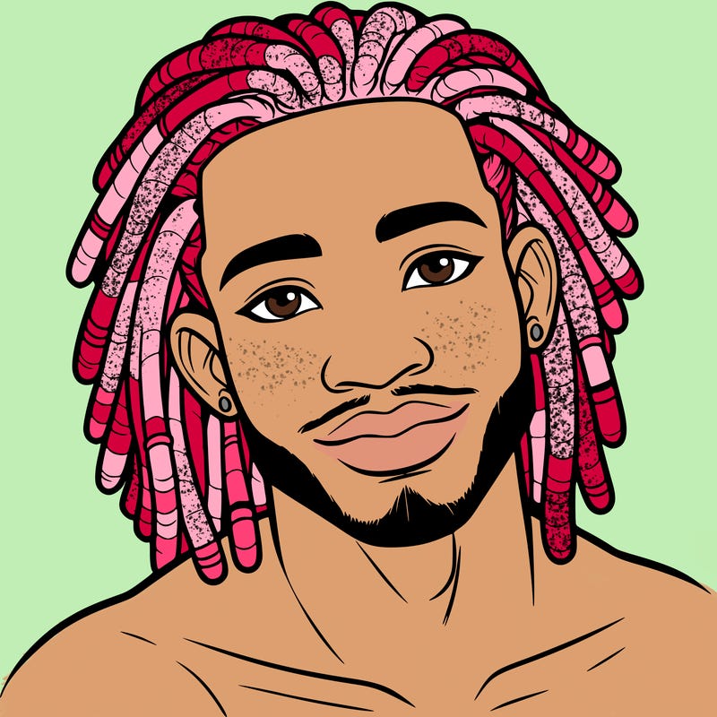 beautiful african american man with dreads
