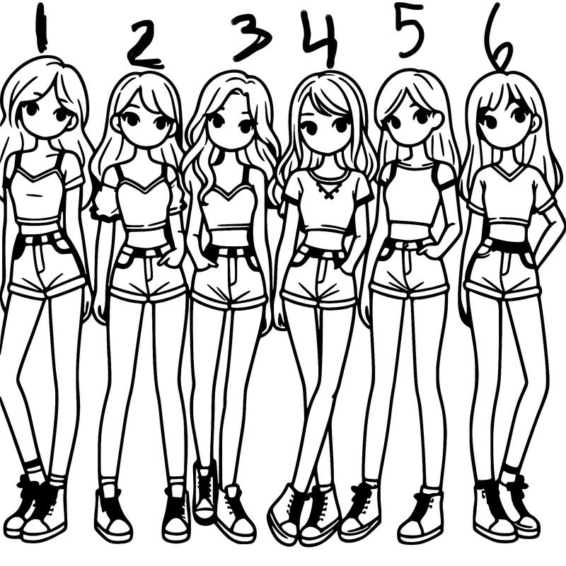 a group of girls wearing crop tops and shorts