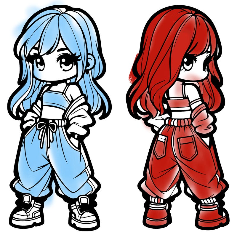 girl in crop top and baggy pants