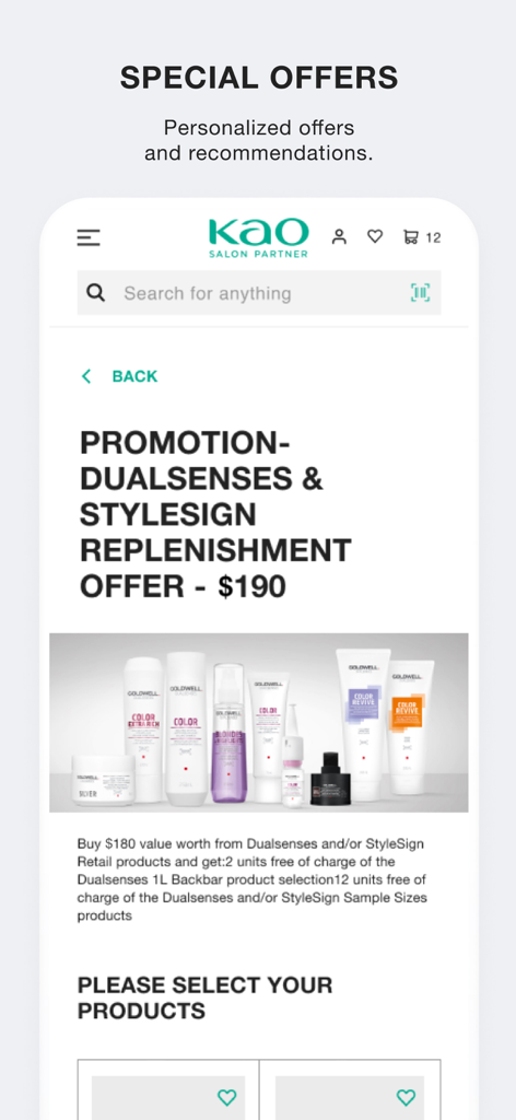 Kao Salon Alliance online shop - Ofertas especiais e promoções de produtos no aplicativo Kao Salon Alliance