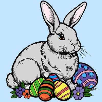 realistic rabbit easter