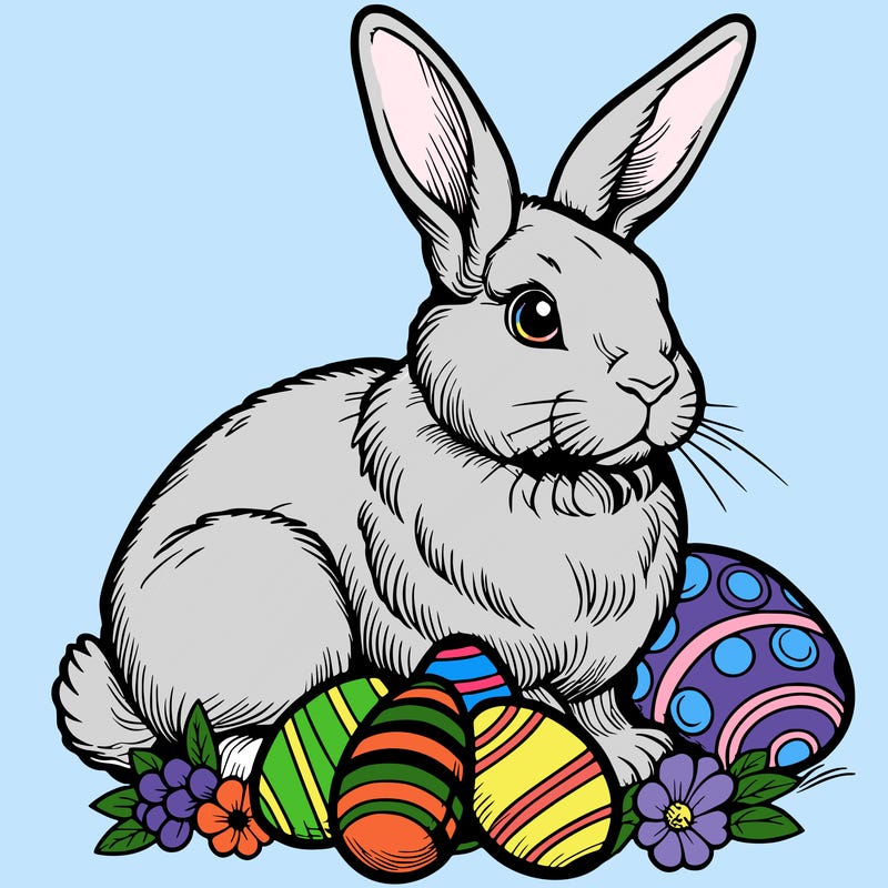 realistic rabbit easter