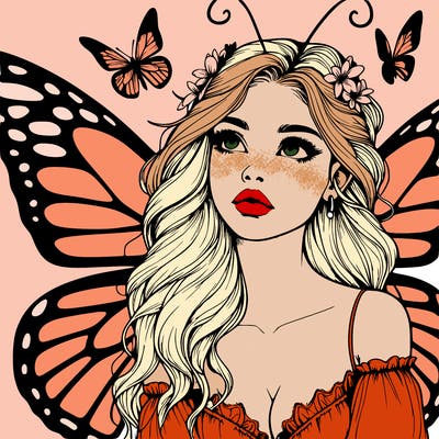butterfly fairy realistic girl