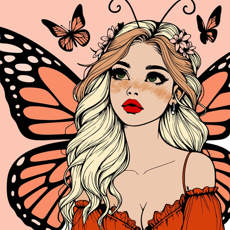 butterfly fairy realistic girl