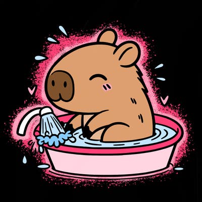 capybara taking a bath