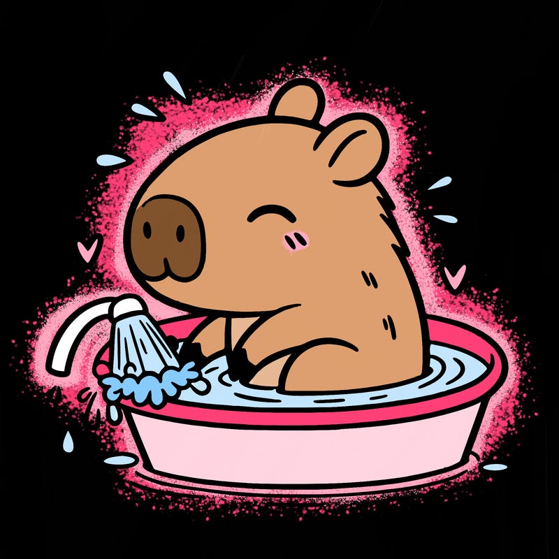 capybara taking a bath