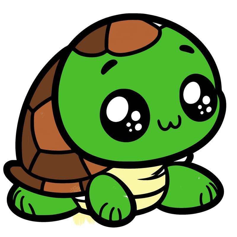 cute little animated turtle