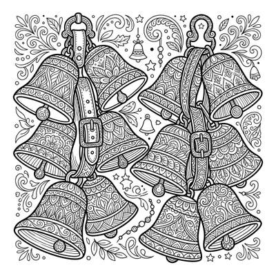 Discover the meditative joy of coloring with this stunning Zentangle Sleigh Bells design. Each bell is adorned with intricate patterns, offering a unique artistic challenge and a calming escape.