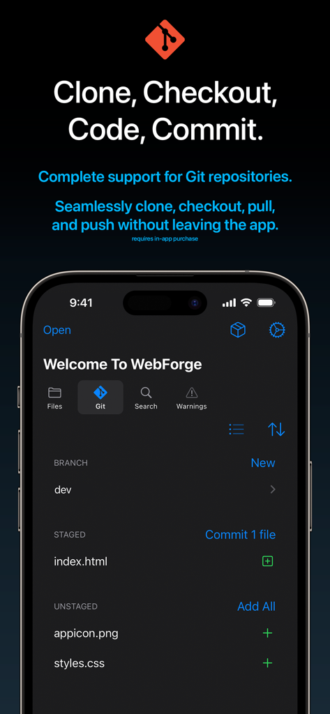 WebForge IDE | Desarrollo Web Full-Stack en iPad y iPhone