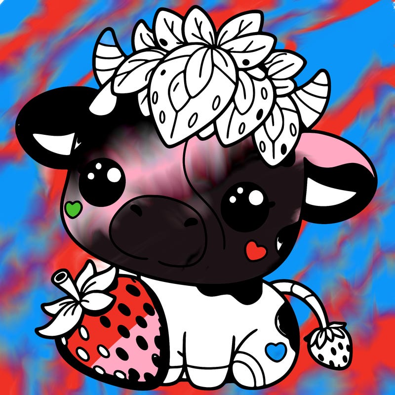 cute strawberry cow