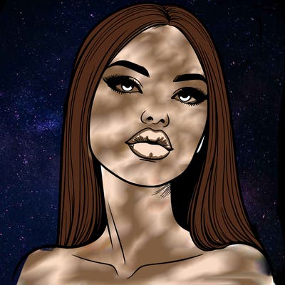 realistic woman with full lips