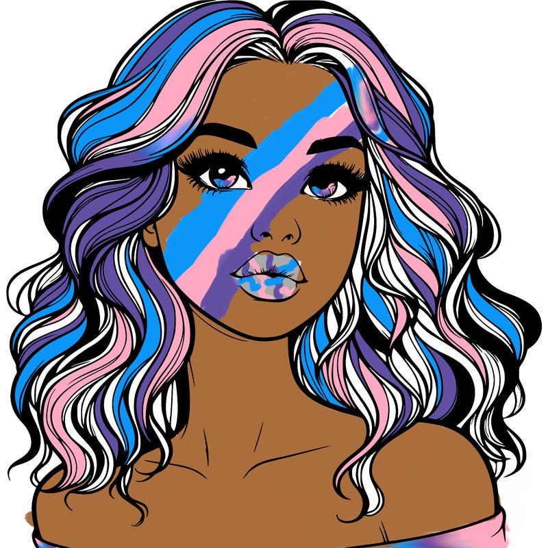 realistic girl with wavy hair and lips