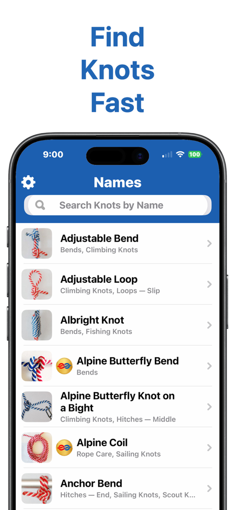 Knot Guide - Searchable list of knots in the Knot Guide mobile app