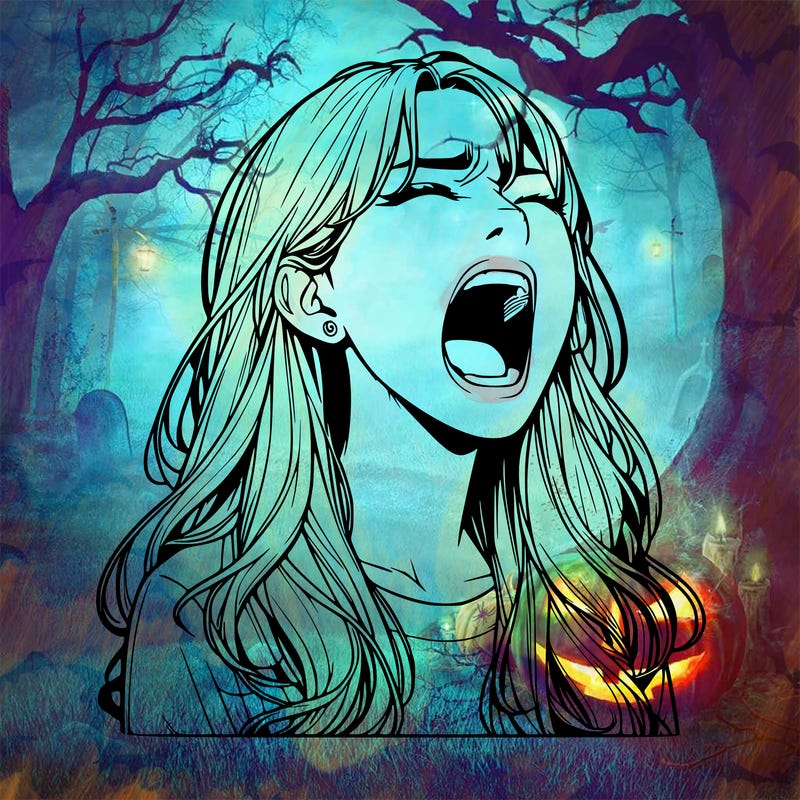 screaming realistic, girl