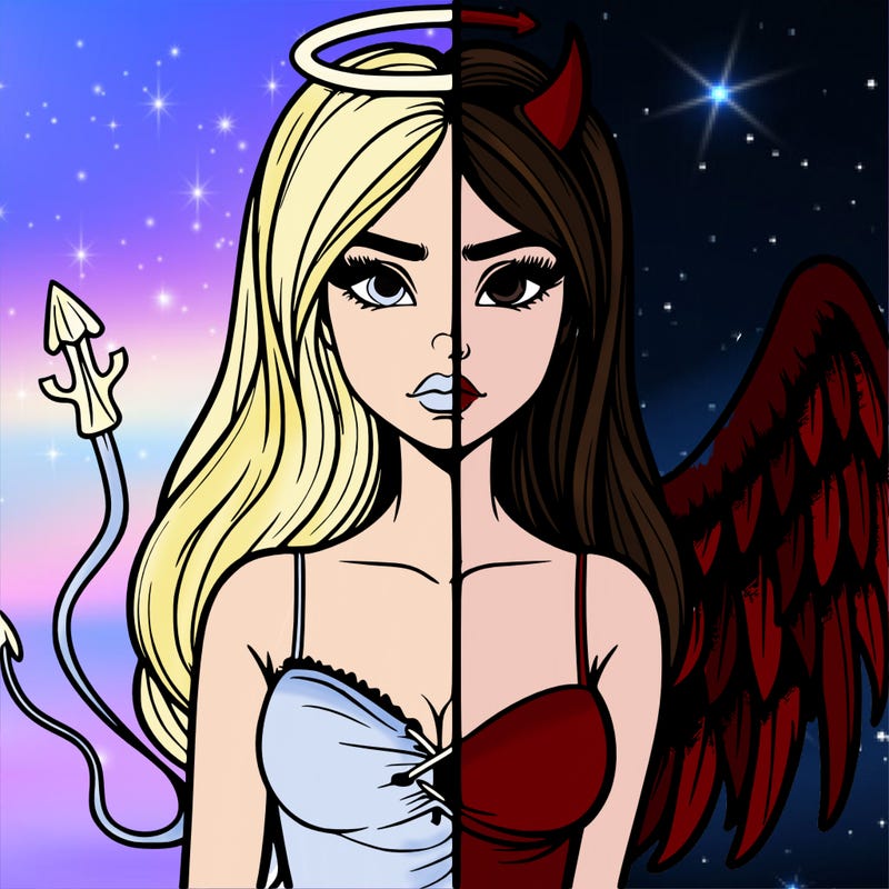 devil vs angel realistic girl