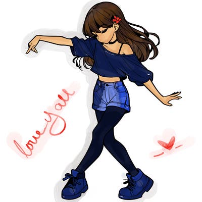 realistic girl danceing
