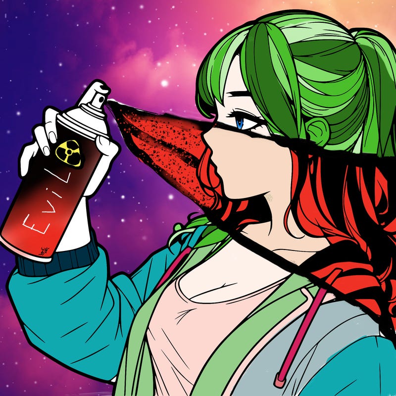 a realistic girl spray, painting