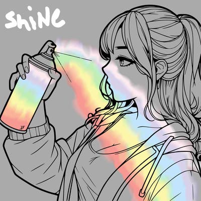 a realistic girl spray, painting