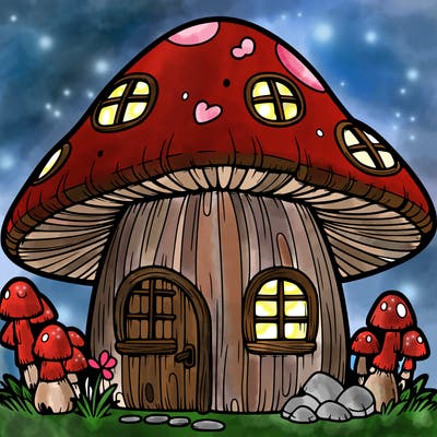realistic mushroom house 🍄