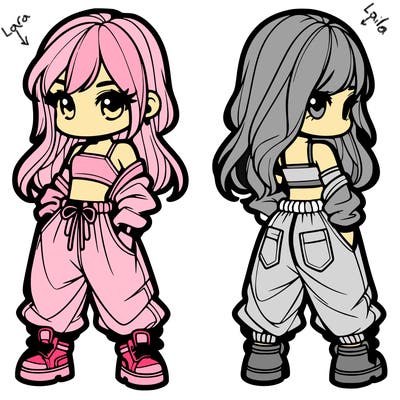 girl in crop top and baggy pants