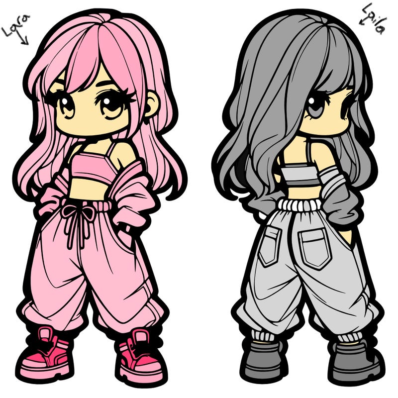 girl in crop top and baggy pants