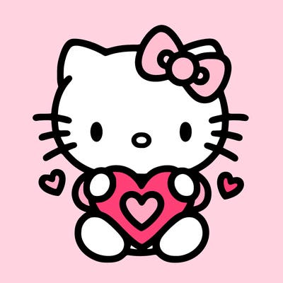 cute hello kitty with heart