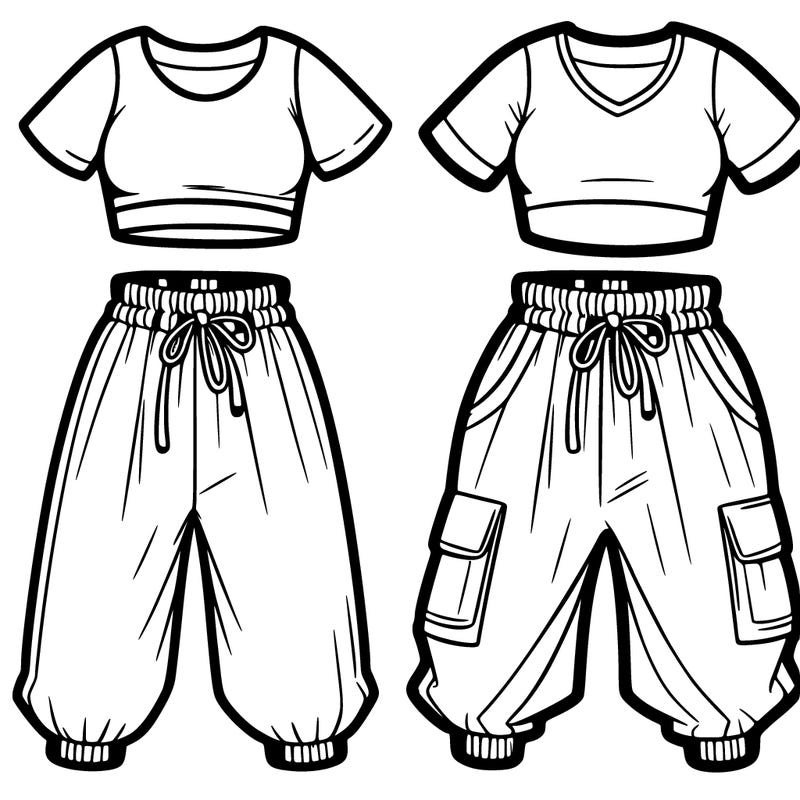 crop top and baggy pants