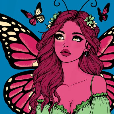 butterfly fairy realistic girl