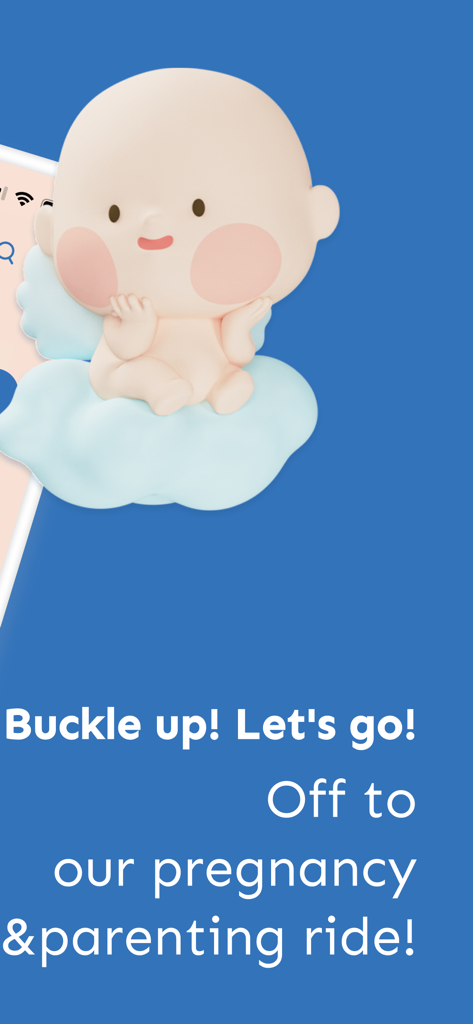 Baby Billy - Pregnancy & Baby - Cute baby character on a cloud with text about starting a pregnancy and parenting journey