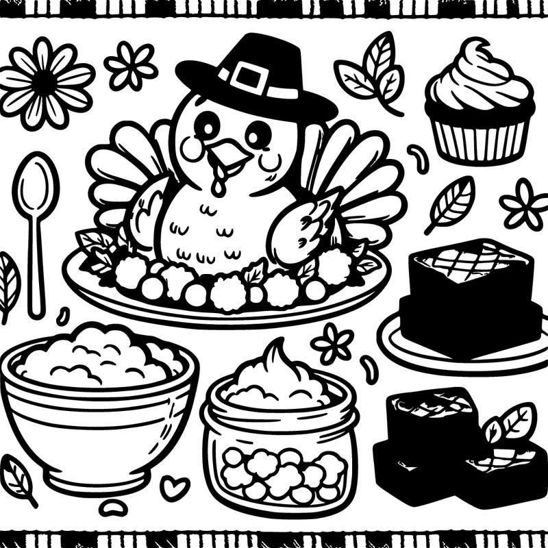 thanks giving party with turkey brownies mashed potatoes party