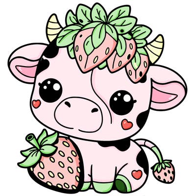 cute strawberry cow