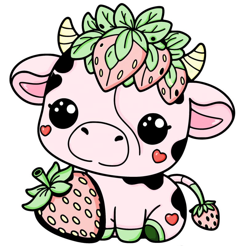 cute strawberry cow