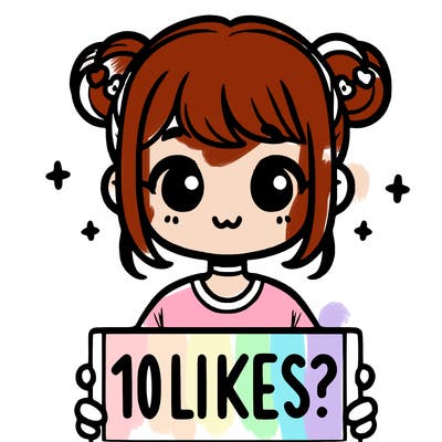 cute girl that is holding a sign that says 10 likes?