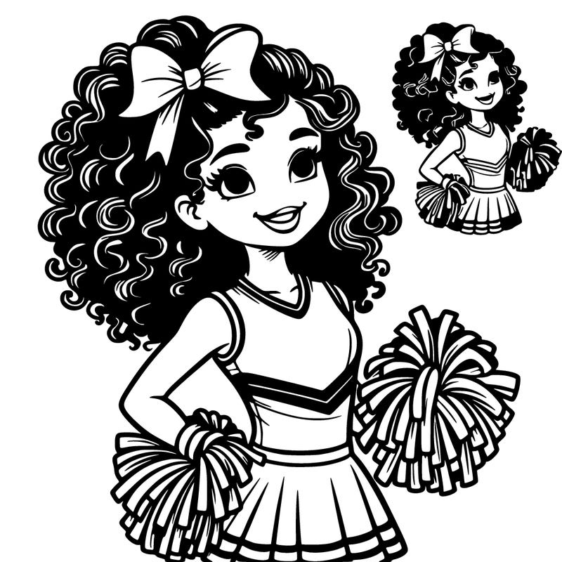 realistic cheer leader with curly hair