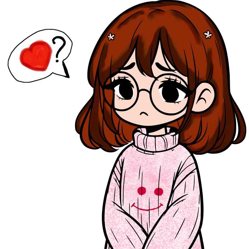 sad girl with glasses in a sweater