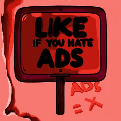 a sign that says like if you hate ads