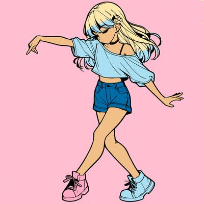 realistic girl danceing