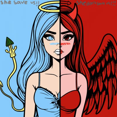 devil vs angel realistic girl