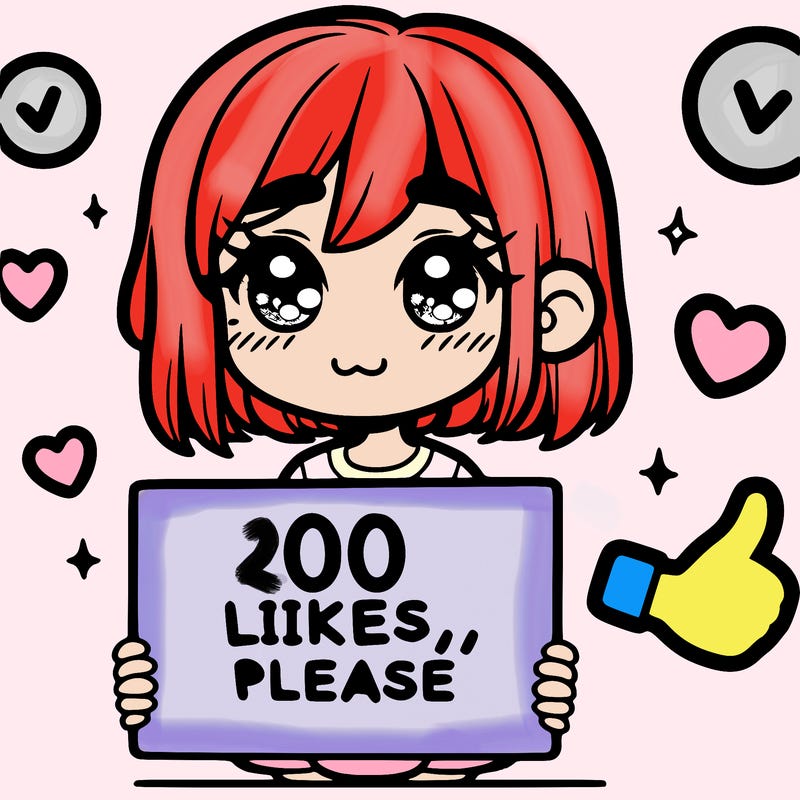 a girl with a sign saying 100 likes, please