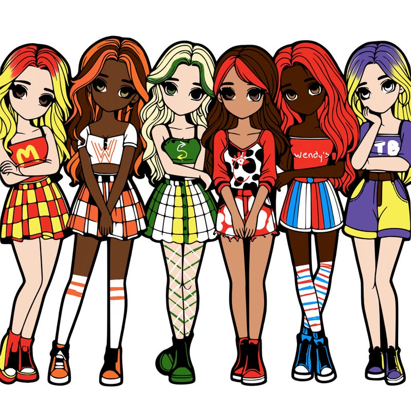 a group of girls realistic