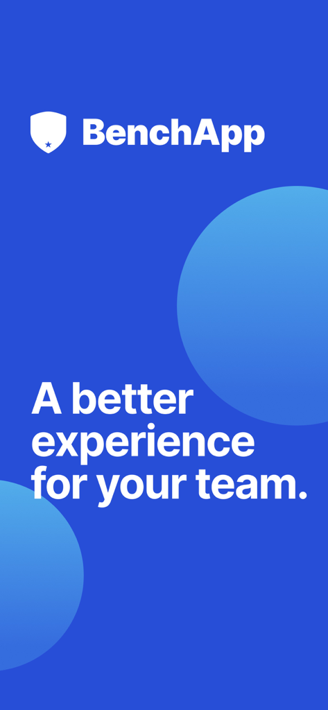BenchApp - Sports Team Manager - BenchApp logo and tagline A better experience for your team on a blue background