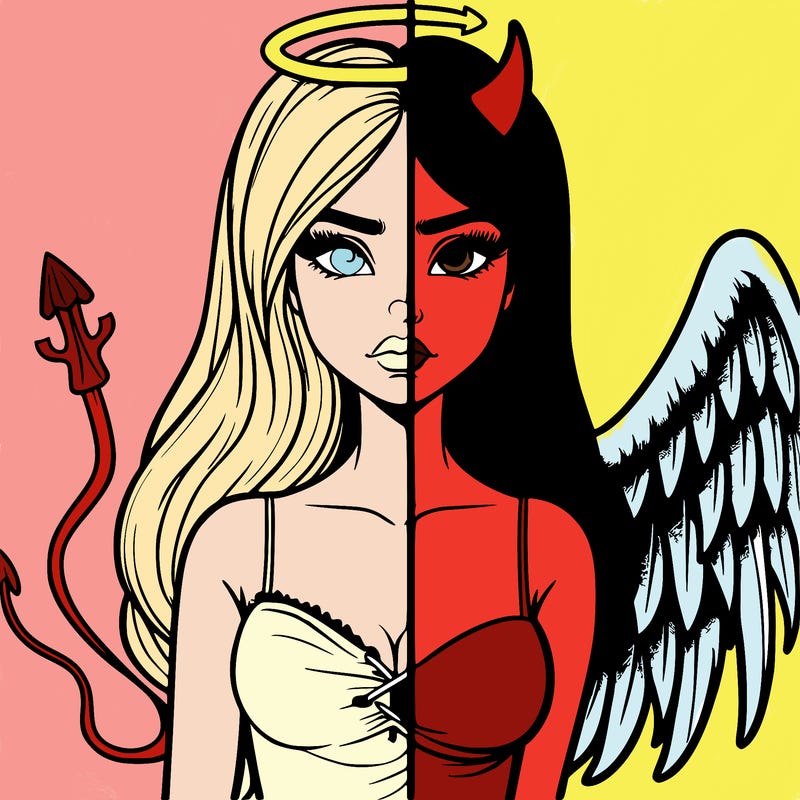 devil vs angel realistic girl