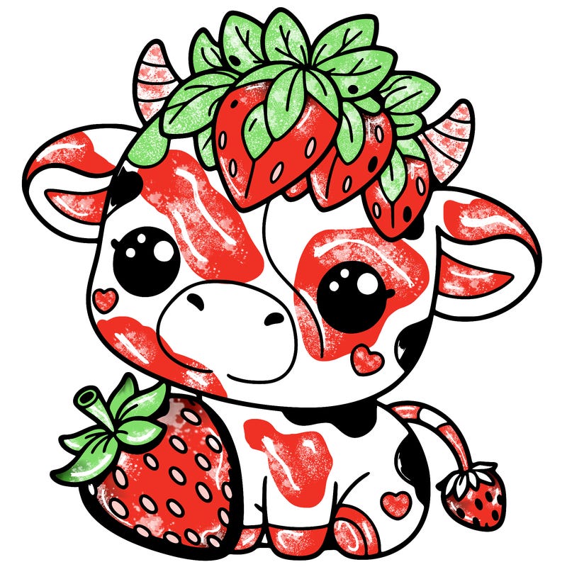 cute strawberry cow
