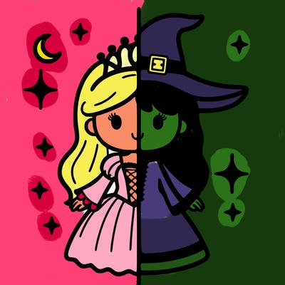 split princess and witch